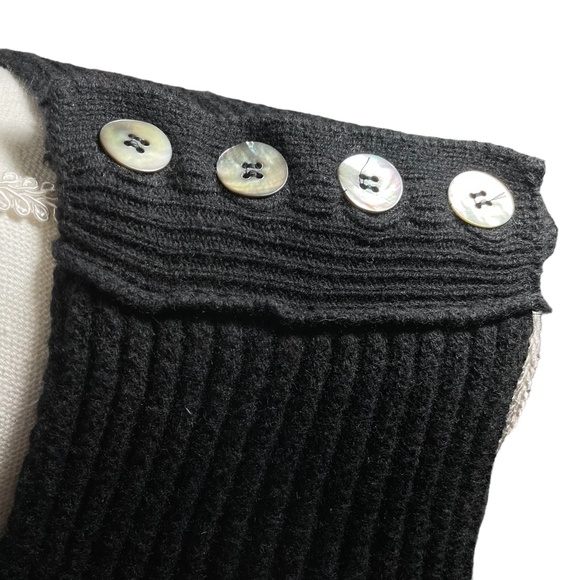 100% Merino Wool Sweater Dress M Sweaterdress One Shoulder A-Line Button RIbbed - Picture 4 of 12